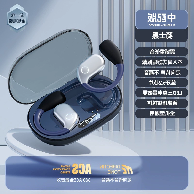 Новые долговечные накладные Bluetooth наушники с открытой задней частью, внутриканальные, супердолгие 2024, костной проводимости без шумоподавления