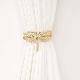 Simple dragonfly curtain strap shell metal curtain buckle spring automatic tightening non-perforated curtain clip wholesale