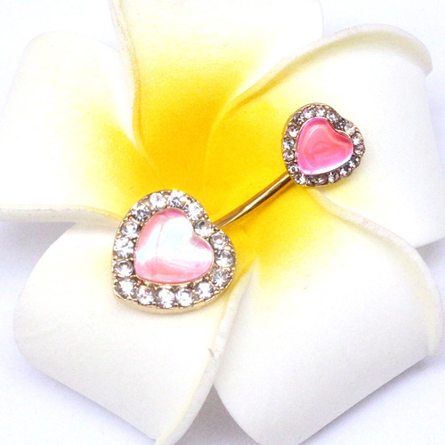 Gabby European and American cross-border heart-shaped navel ring navel ornaments navel nails stainless steel navel ring body piercing jewelry
