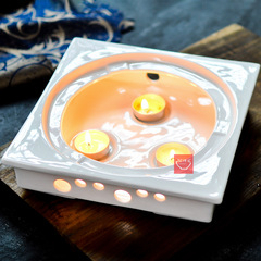 BB4C wholesale hotel restaurant household large Chinese-style ceramic candle insulation open stove double-eared soup pot soup bowl