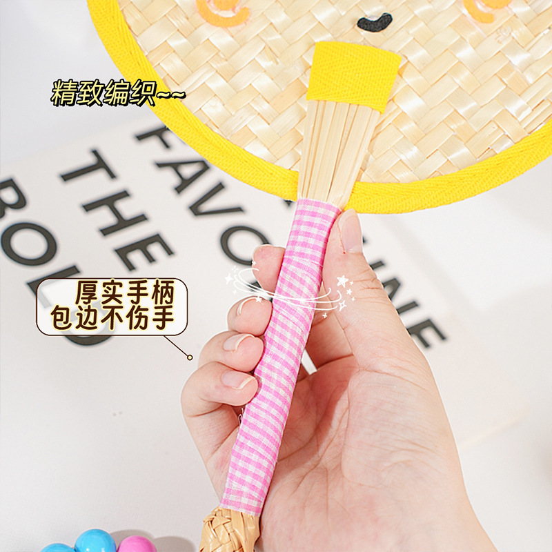 Ventilador de pu de color fresco, paja de trigo, ventilador de dopamina tejido a mano, mini ventilador de mano portátil lindo