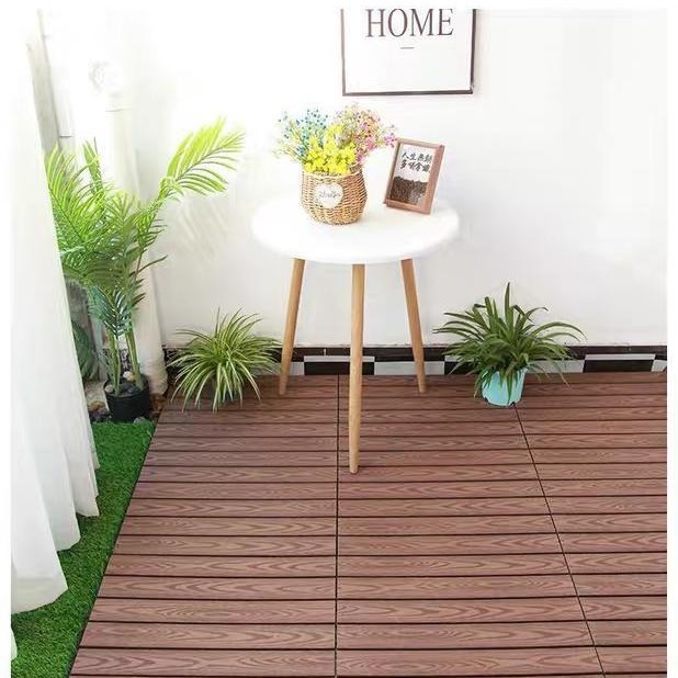プラスチックの木の床のメーカーの直接販売の防腐の屋外の花園は防水のベランダの屋外のベランダの木のプラスチックの床をつなぎ合わせて厚くなります。|undefined