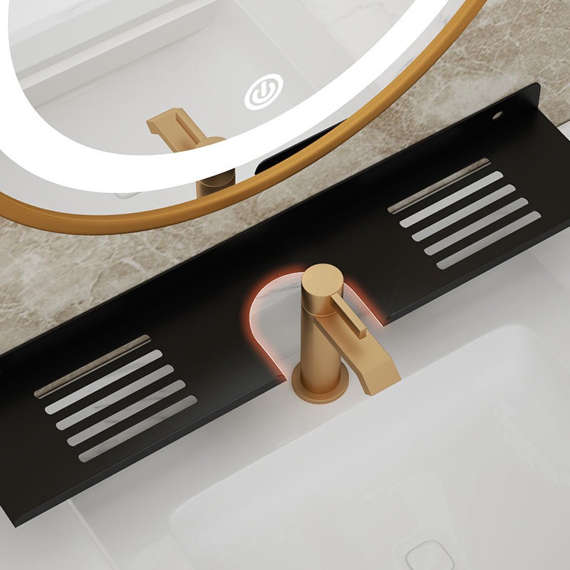 Baño del grifo del estante de almacenamiento de cosméticos del inodoro del lavabo sin perforación bandeja en forma de U marco de drenaje de agua