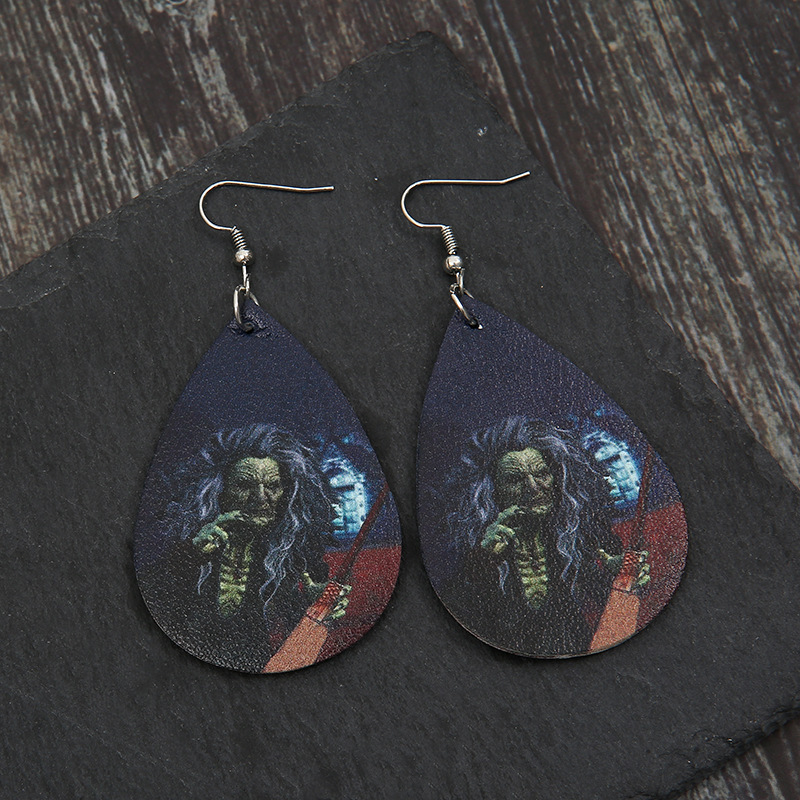 Funny Halloween Pattern Synthetics Printing No Inlaid Earrings display picture 4