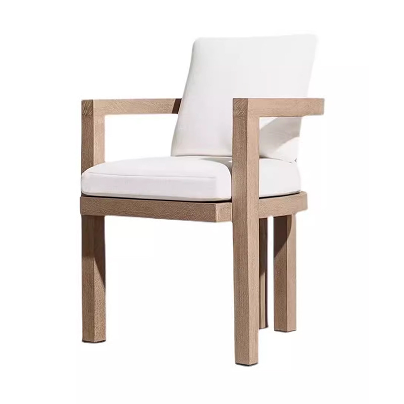 Mesa y silla de teca al aire libre ocio patio jardín al aire libre anticorrosión silla de madera maciza impermeable a prueba de sol mesa redonda muebles al aire libre