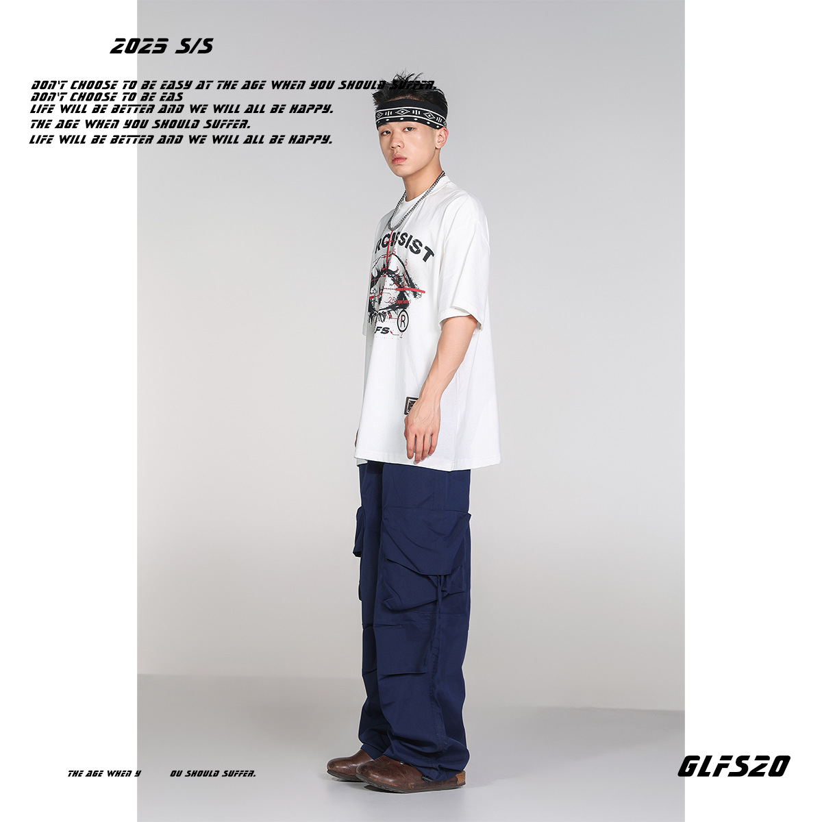 GLFSアメリカinsファッションブランドのレトロな男性は、目の純綿半袖の女性が痩せているカップルtシャツのユニークな上着を着ています