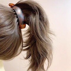 ネットレッドのポニーテールのバナナクリップの高級感があります。