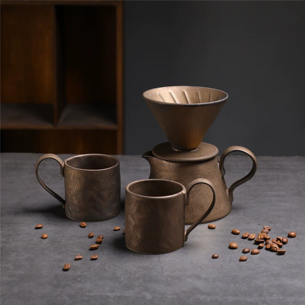 506 short coffee pot + 331 ear cup (gilt 4-piece set)