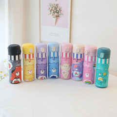 New cartoon Japanese portable thermos cup cute bear 304 stainless steel bouncing cup student drinking water thermos bottle