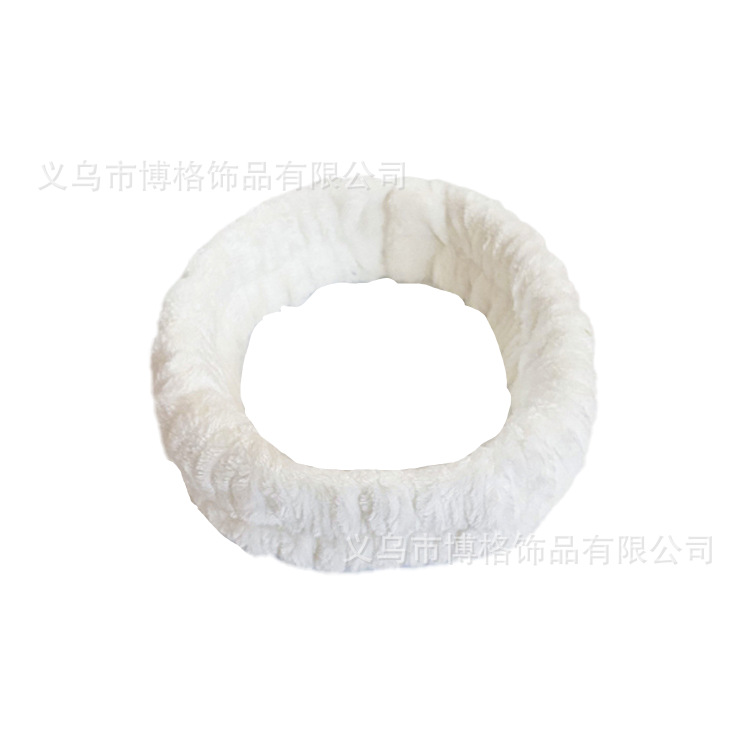 [Suministro especial transfronterizo] Correa para el cabello con cordón de franela europea y americana Correa para el cabello semiacabado de muñeca de felpa de color sólido monocromo