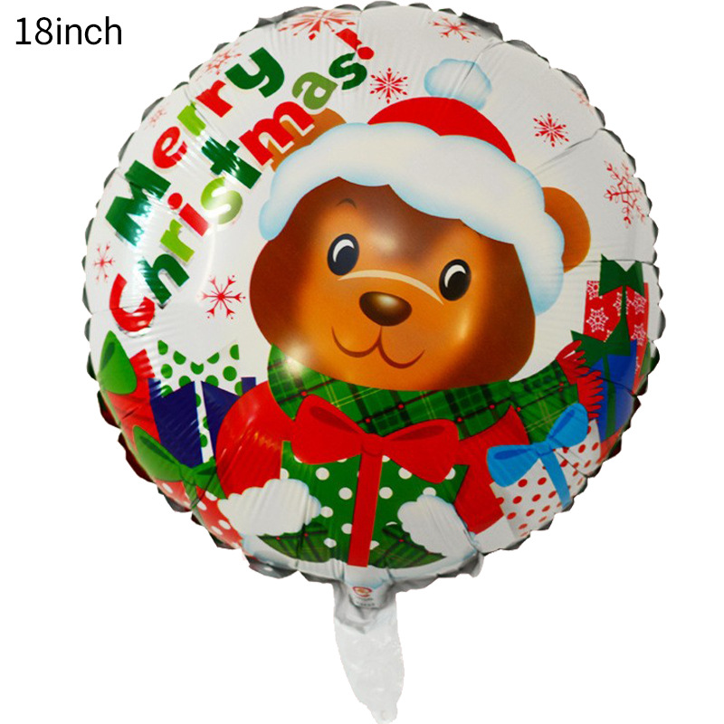 18 pulgadas película de aluminio bola bola globo de Navidad dibujos animados tema de hielo y nieve fiesta noche de Navidad papel de aluminio globo decoración