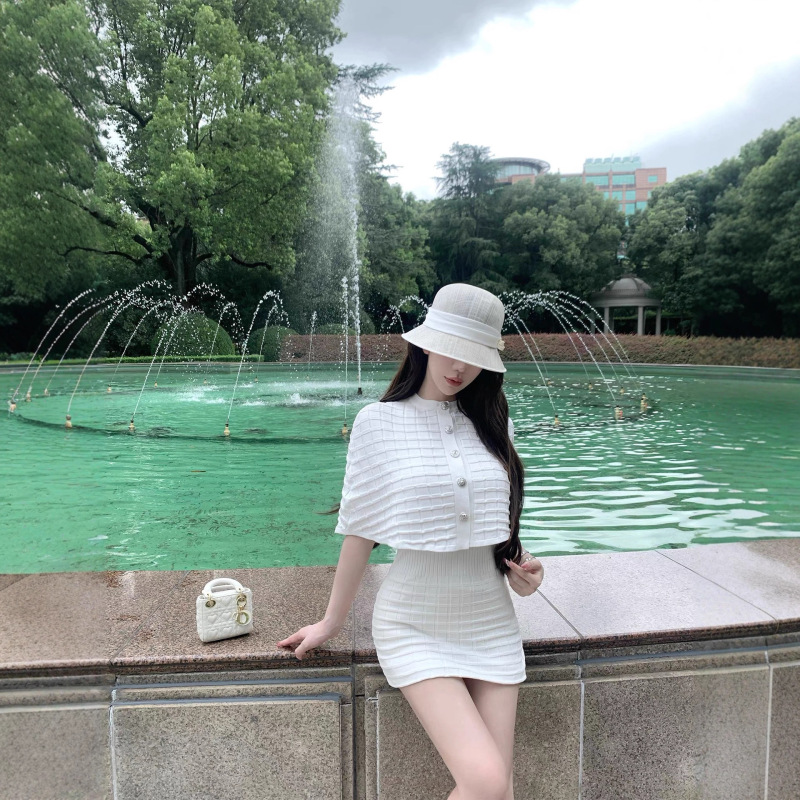 kubilivKyoto贵女法式复古优雅斗篷上衣修身背心连衣裙两件套|undefined