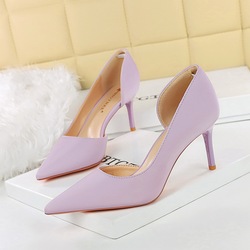 3226-A2 European and American style banquet high-heeled shoes with a feminine feel, thin heels, shallow mouth, pointed toe, side empty high-heeled shoes, professional shoes