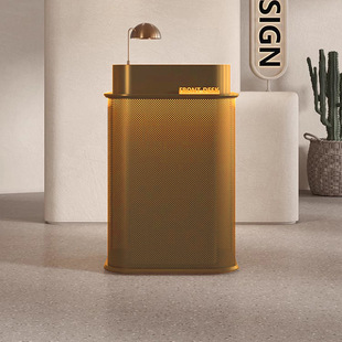 Shop reception desk front desk small cash register bronze restaurant welcome desk information desk restaurant guide paint