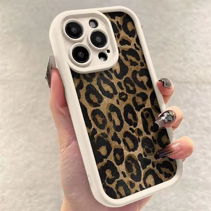 Estampado de leopardo retro para iphone16pro funda para teléfono móvil Apple 15 anti-caída 14 retro 13promax nuevo 12x