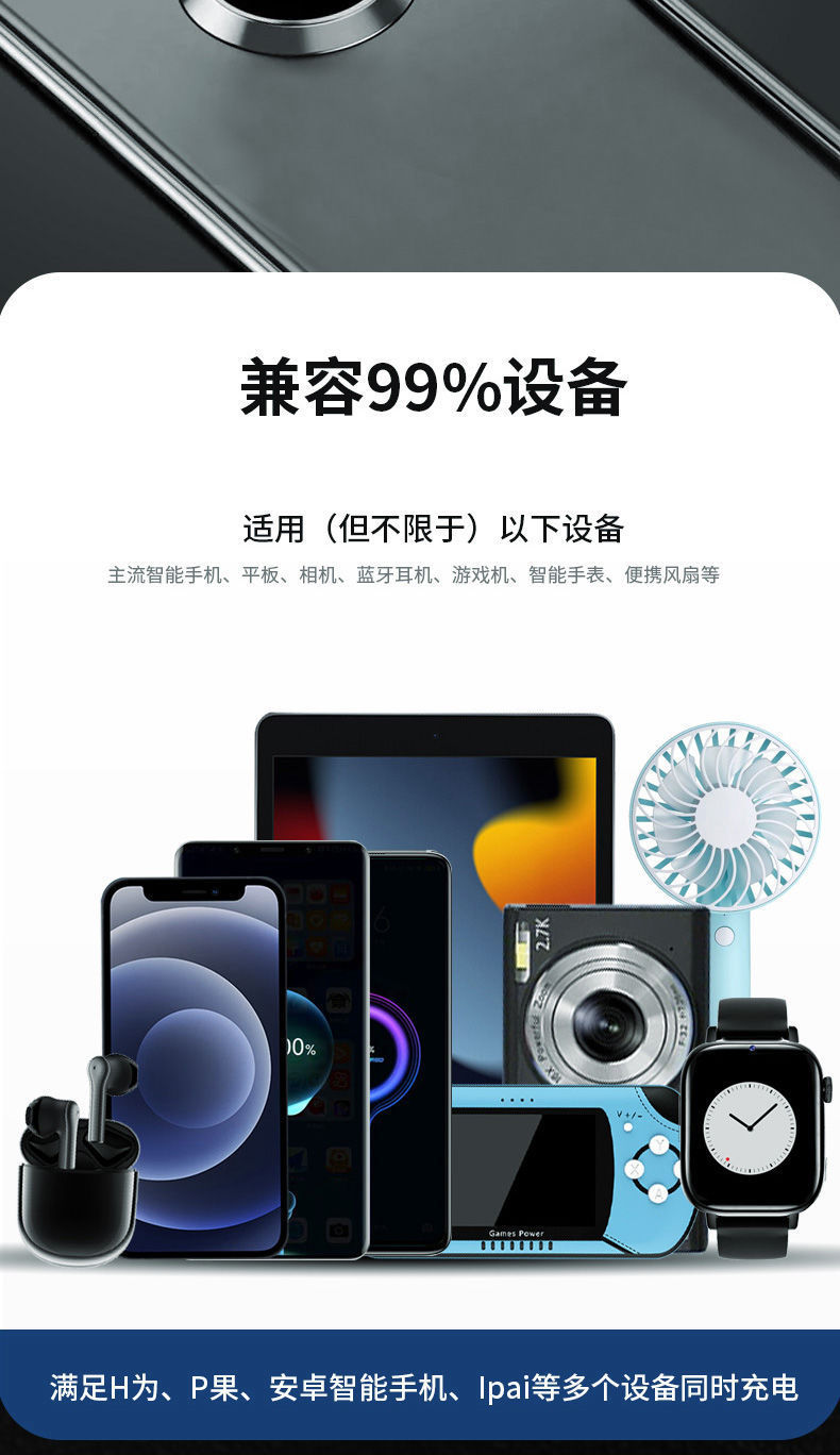 Digital display car charger with retractable cable, PD car fast charger, super fast charging five-in-one cigarette lighter, cross-border