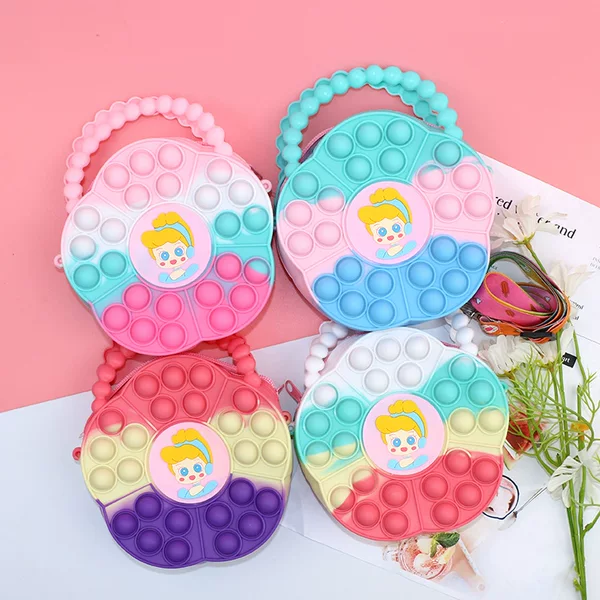 Silicone Coin Purse Princess Crossbody Bag Stress-Relief Squishy Phone Bag for Women Storage Children's Coin Purse
