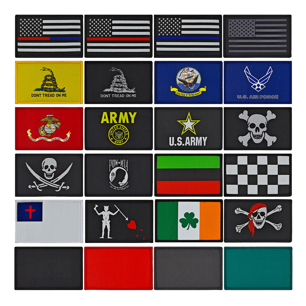 织唛款 双层魔术贴美国旗补丁战术士气徽章布贴服装配饰 跨境现货