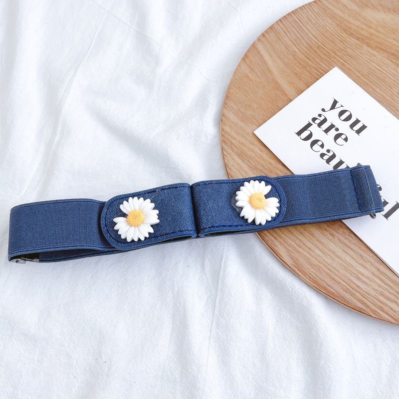 18#Denim double daisy style-dark blue@