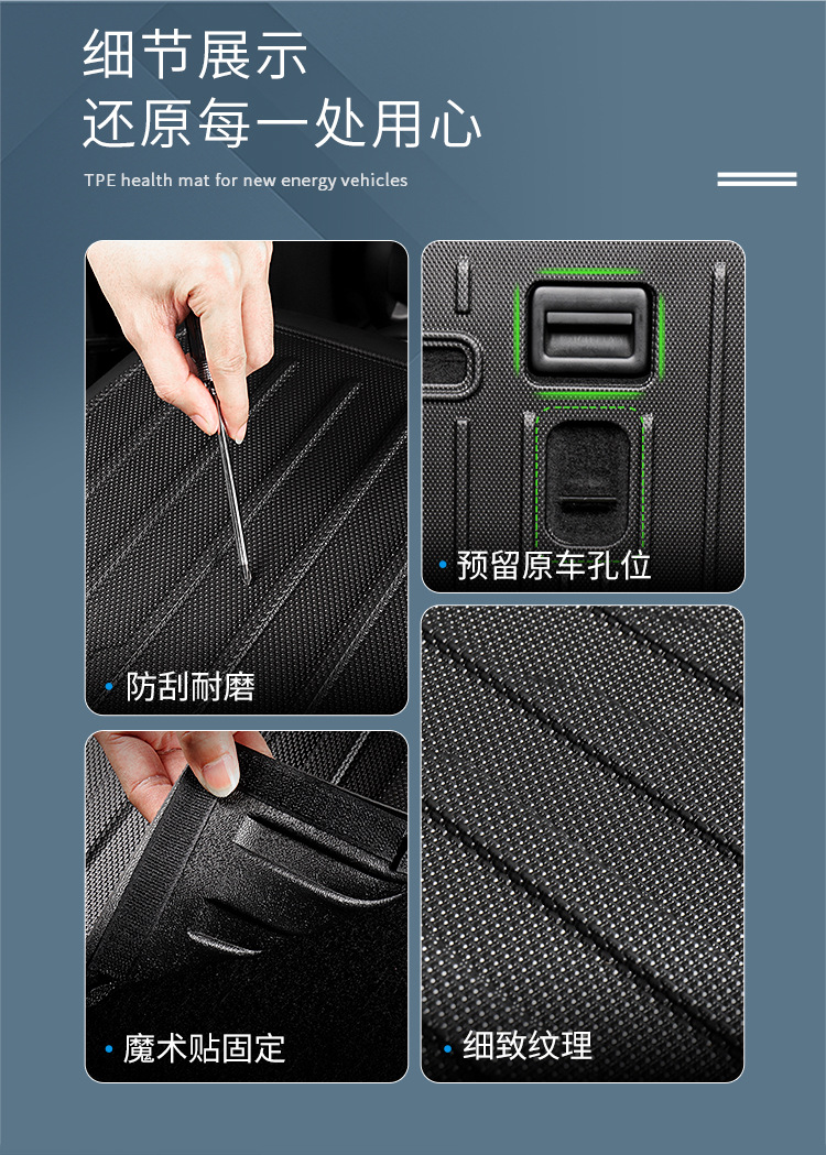 Suitable for Wenjie M7 Trunk Mat, Rear Trunk Seat Back Cushion, Tpe Buckle Split Protective Pad, Interior