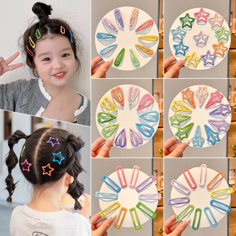 Niños lindos clip de cabello de dopamina de color estrellas lateral frangeo clip de cabello de niñas frente rotura clip de cabello bb tocado