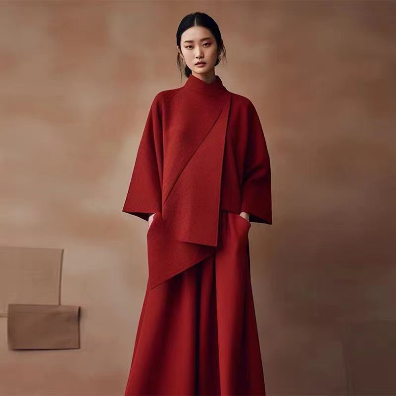 Engagement Toast Dress New Year's Base New Chinese Style National Style Deep Winter Dress with a Complete Set of Red Two-piece Suit