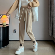 秋季2023新款时尚显瘦减龄小脚裤女韩版高腰宽松休闲直筒运动裤潮