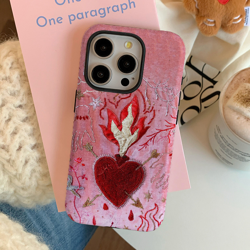 45g Weight iPhone Applicable Brands Phone Cases Classification Feilin Material Flame, Heart Shape Pattern Cute Style Feilin Flame Heart Shape Cute Phone Cases Phone Accessories 1