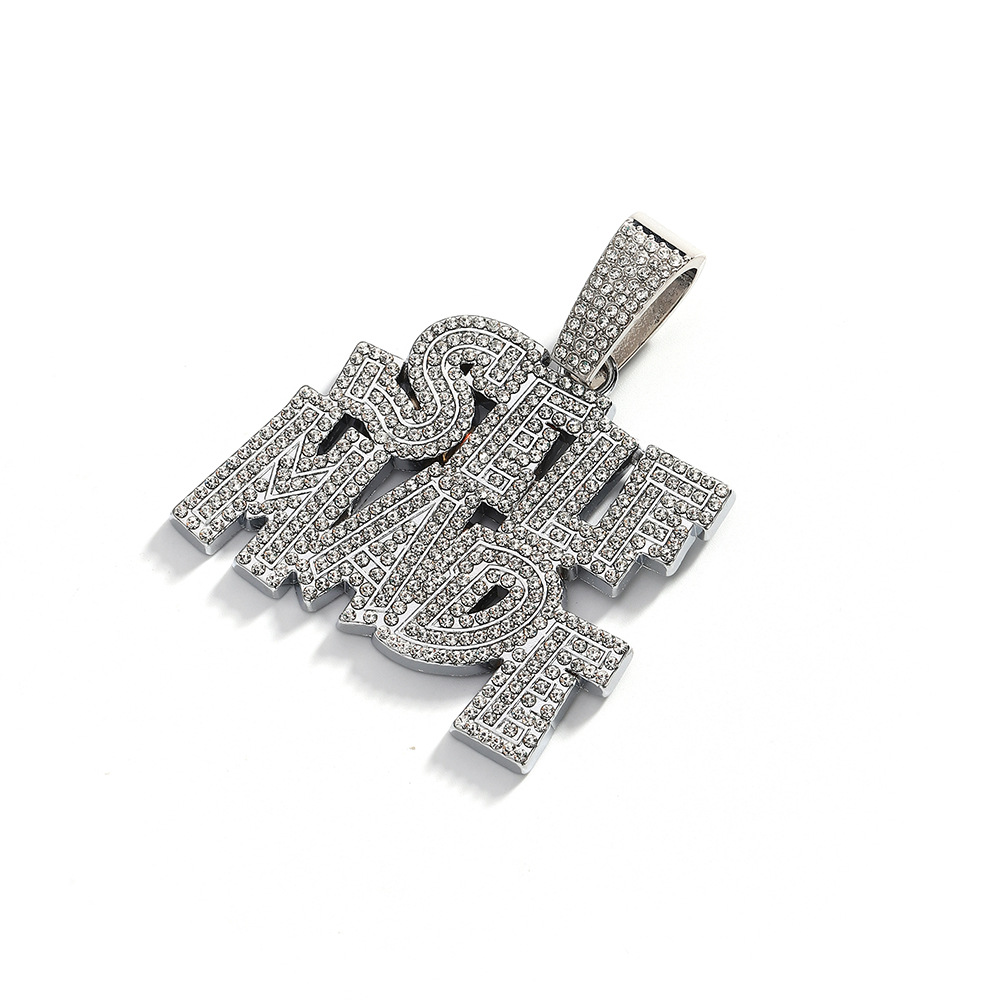 Hip-hop SELFPAID doble colgante de letras personalidad creativa moda masculina collar de hip-hop personalizado fabricante transfronterizo