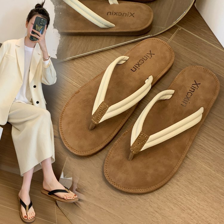 Island Vacation~! Soft and Comfortable Flip-Flops for Women, Summer 2026, Ins-Style Beach Casual Breathable Sandals, Trendy Island Vacation~! Soft and Comfortable Flip-Flops for Women, Summer 2026, Ins-Style Beach Casual Breathable Sandals, Trendy