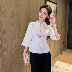 New pedicure technician beauty clothing temperament slimming spa work clothes health center white professional mid-sleeve work clothes