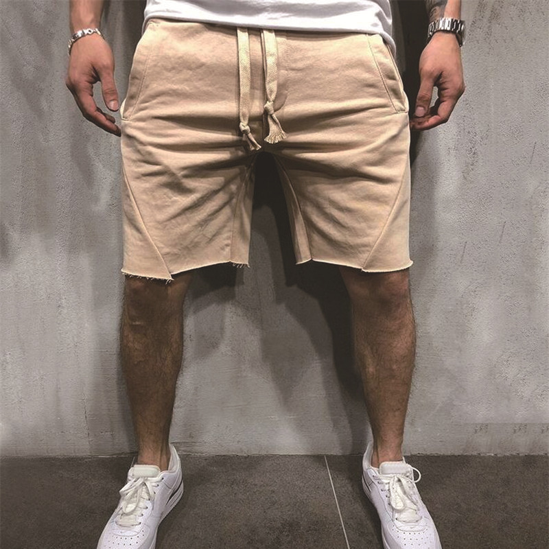Knee Length Pants Length Men's Solid Color Casual Sports Loose Men's Bottoms