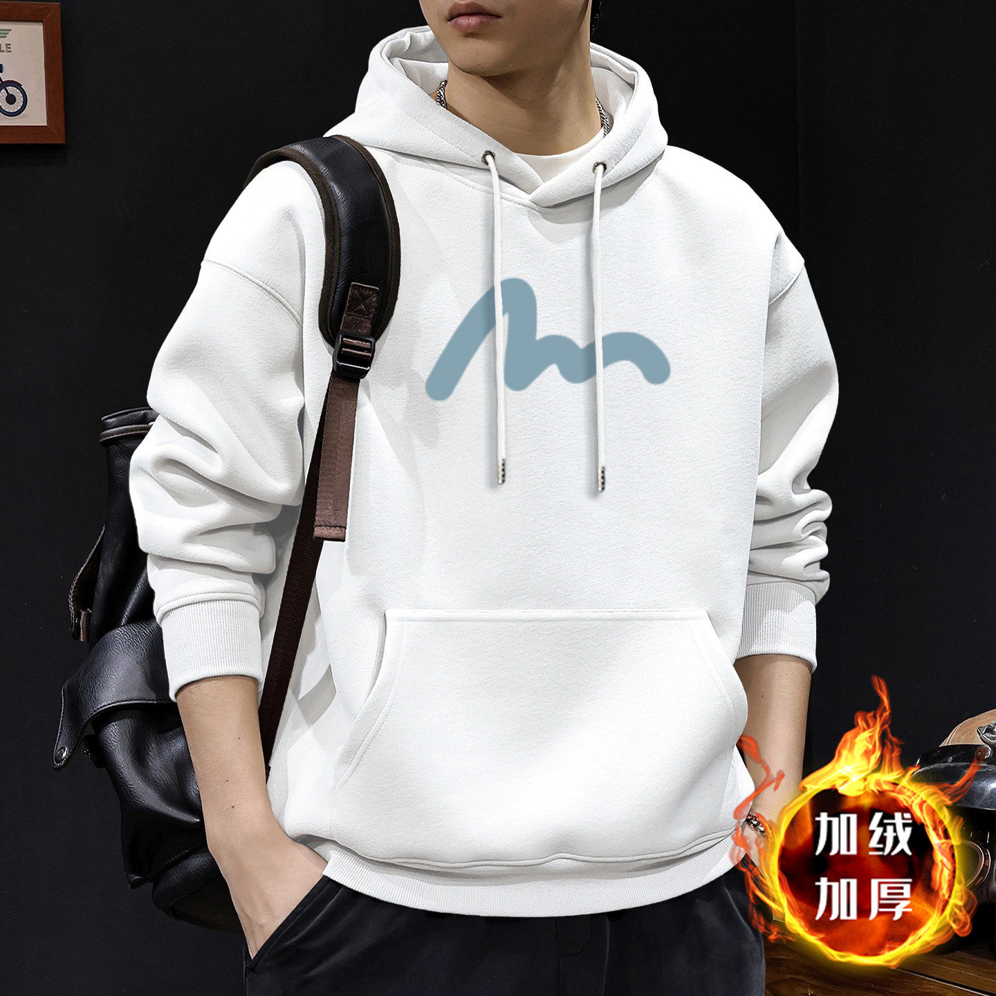 420g pesado chaqueta encapuchada de primavera y otoño marca de tendencia suelta nueva chaqueta juvenil americana vintage