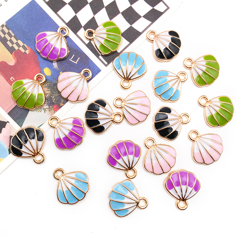 3g Weight Pendant Jewelry Making Type DIY Jewelry Accessories Classification 1 Piece Quantity Alloy Material Shell Pattern Enamel, Plating Design Cartoon Style Style 1 Piece Alloy Shell Pendant 无