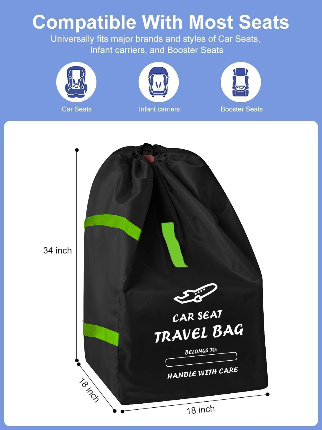 Kindersitz-Reisetasche Flugzeugtasche Kinderwagentasche Aufbewahrungstasche Korb Staubbeutel