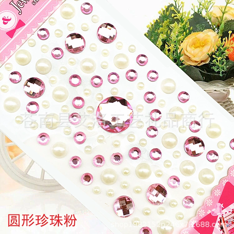 Crystal Patch Acrylic Gem Stickers, Plum Blossom & Heart Designs, 18 × 8.5 cm
