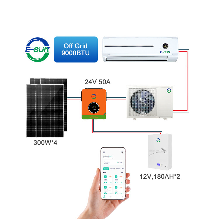 New Model, Good Price, Yuxiang Photovoltaic Air Conditioner 1Hp 9000Btu Split-Type Off-Grid Solar Air Conditioner for Home and Commercial Use