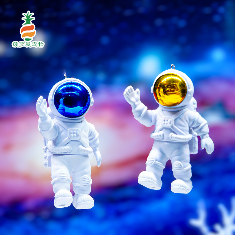 Venta caliente pecera creativa, astronauta dorado, decoración de paisaje, buzo, espacio, decoración del paisaje del hogar, lugar