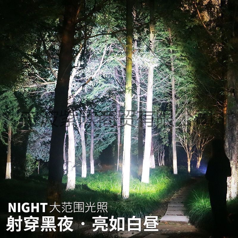 Noche de pesca larga resistencia hogar gran capacidad quad-core linterna fuerte luz de carga al aire libre Super brillante Lámpara portátil de largo alcance