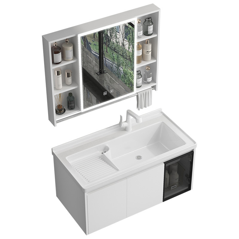 armario de baño de pan de abeja combinado lavabo todo en uno lavabo tipo pequeño lavabo colgante mini con lavabo de tabla de fricción