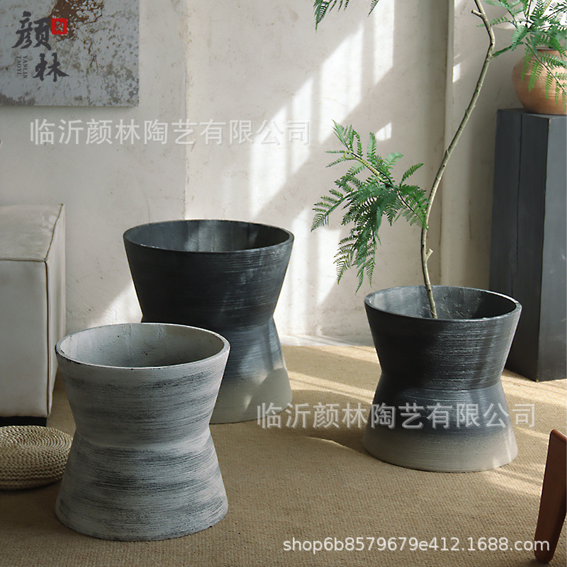 Reloj de arena creativo horta de cemento sala de estar interior horta de plantación verde centro comercial hotel gran horta de plantación verde