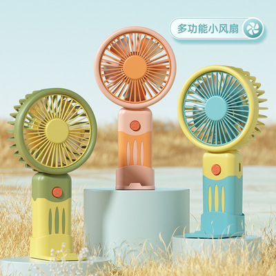 hold Cartoon Mini Fan mobile phone Bracket USB charge Third gear student outdoors Portable pocket Fan