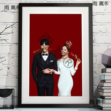 简约婚纱照相框批发 挂墙影楼相片实木大相框木质结婚照装裱画