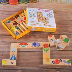 木製ドミノビルディングパズルビルディングブロック DIY スタッキングタワー 3-6 歳の子供の知育玩具