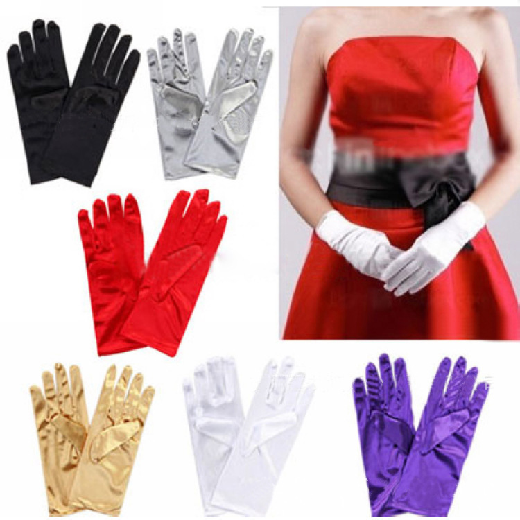 Bride's Gloves, Women's Korean Style Winter Wedding Dress Wedding Gloves Bow Short White Gloves