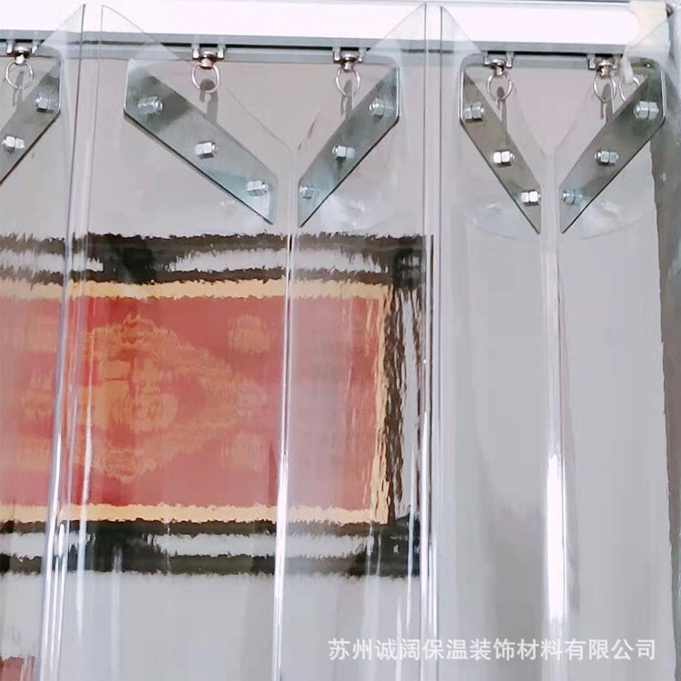 New sliding folding door curtain plastic transparent pvc push-pull mobile dust curtain integral welding folding curtain