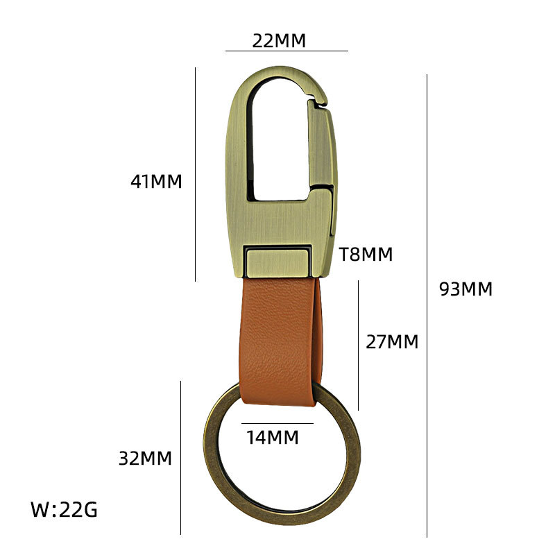 Creativa hebilla de cintura de cuero genuino llavero de metal personalizado moda Simple hebilla de cintura de los hombres llave del coche anti-perdido pequeño regalo