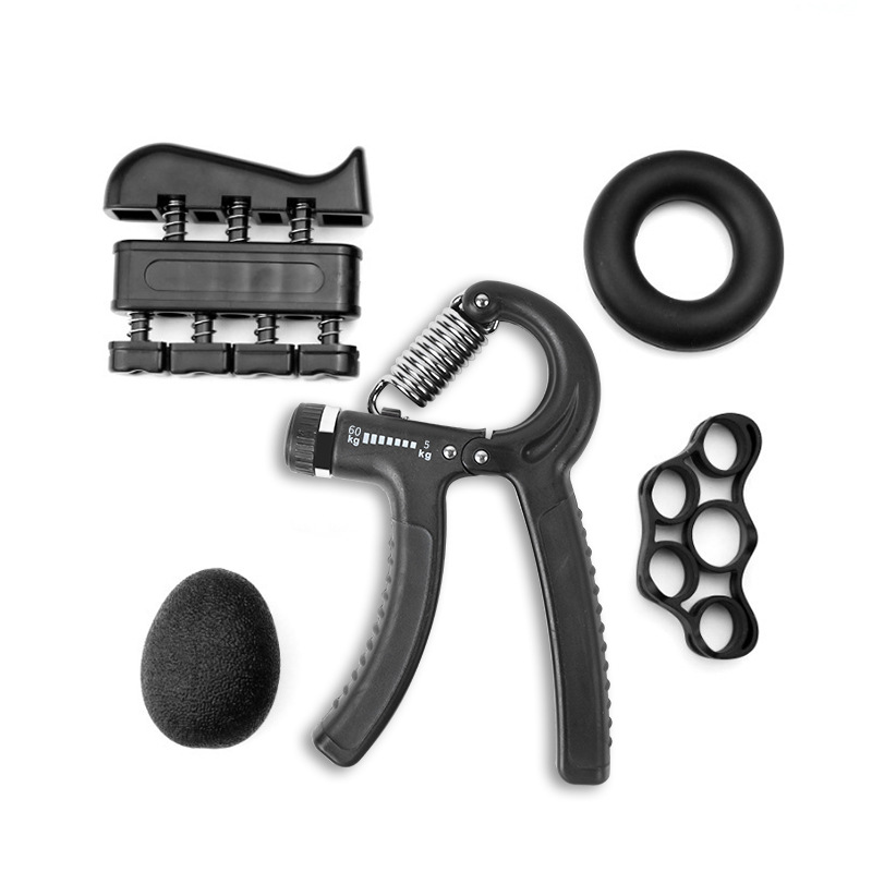Entrenamiento de fuerza de agarre Dispositivo de fuerza de dedo de silicona de cinco piezas Bola de huevo Dispositivo de fuerza de brazo extendido anillo de agarre de piano