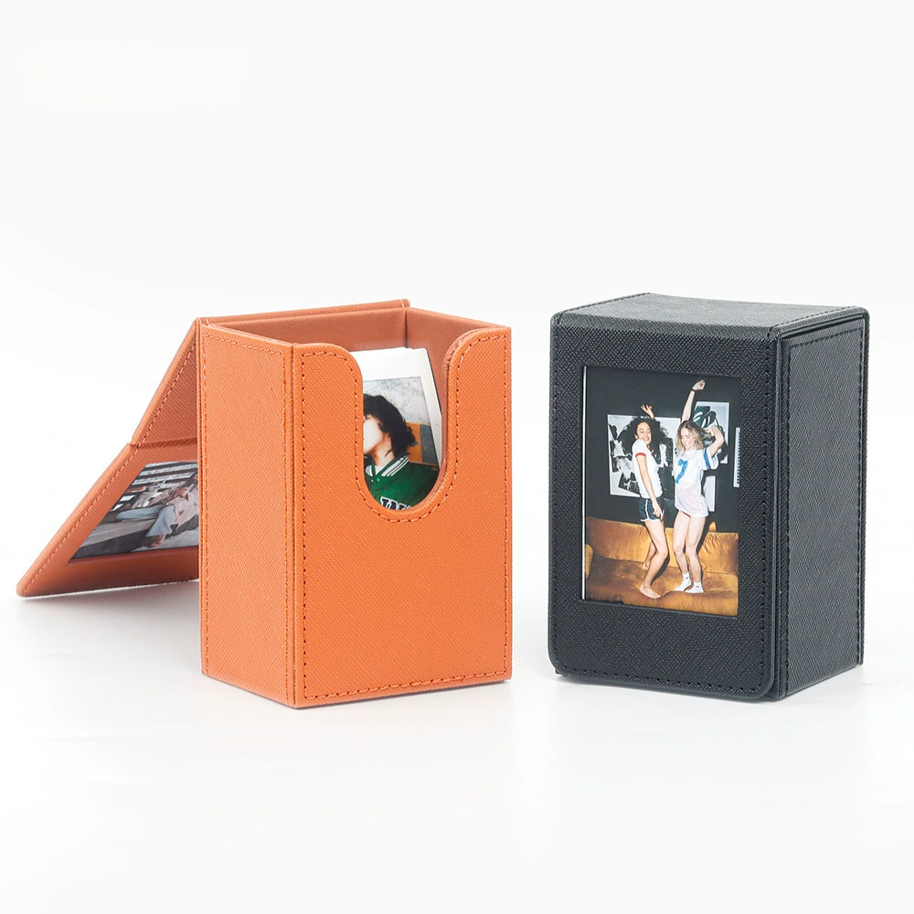 Коробка для хранения фото, искусственная кожа PU, подставка под Polaroid 3 дюйма, большой объём, органайзер для карт и фото