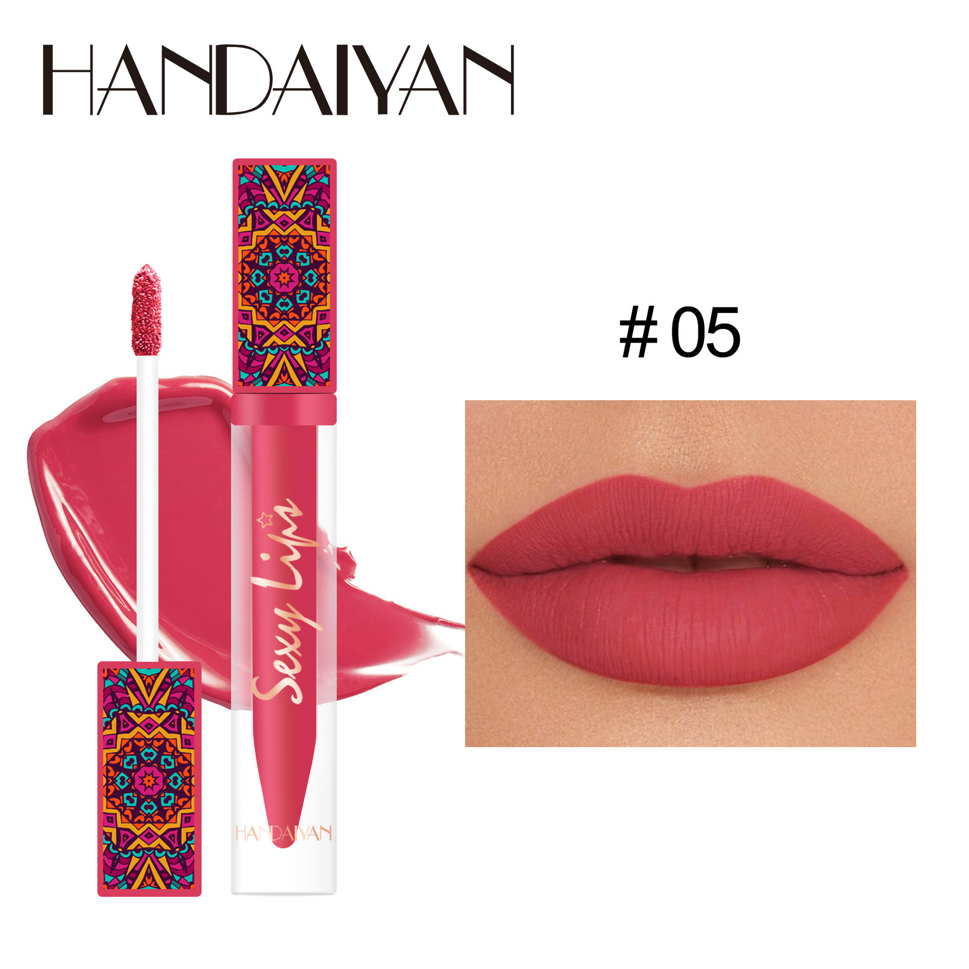 Esmalte labial transfronterizo al por mayor Bohemia HANDAIYAN mate esmalte labial sin tazas de esmalte labial humectante